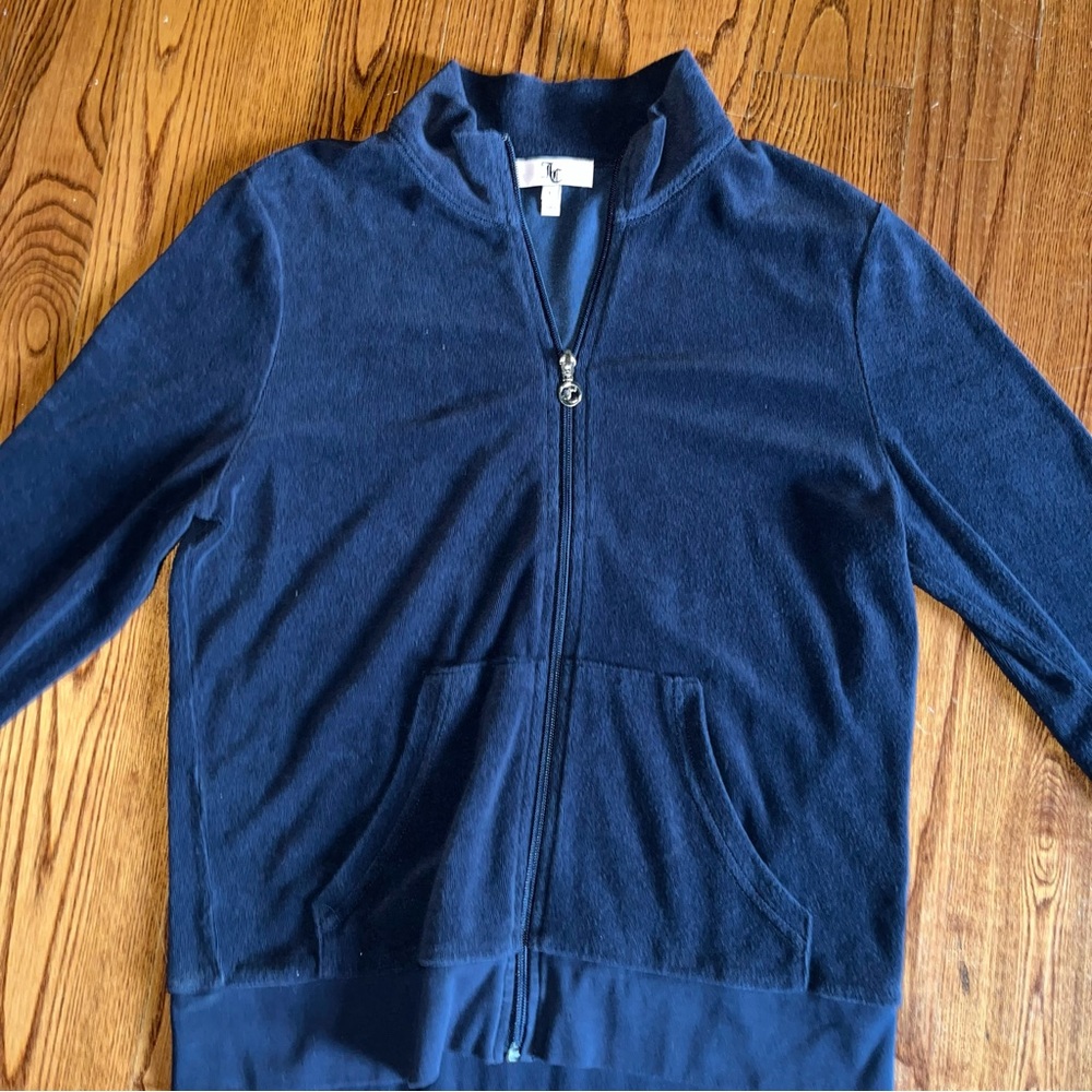 juicy couture navy terry cloth zip up💙